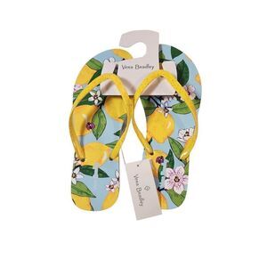 Vera Bradley Lemon Grove Flip Flops Small 5 -6